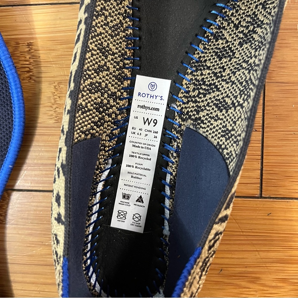 Rothy's The Point I Ballet Flat Leopard Print Desert Cat RETIRED Like New - Picture 8 of 9
